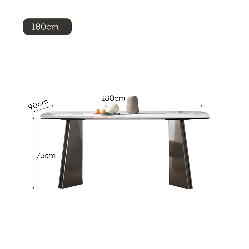 LIVARA DT1173 140/160/180cm Length 12mm Thickness Sintered Stone Tabletop Dining Table - Image 7