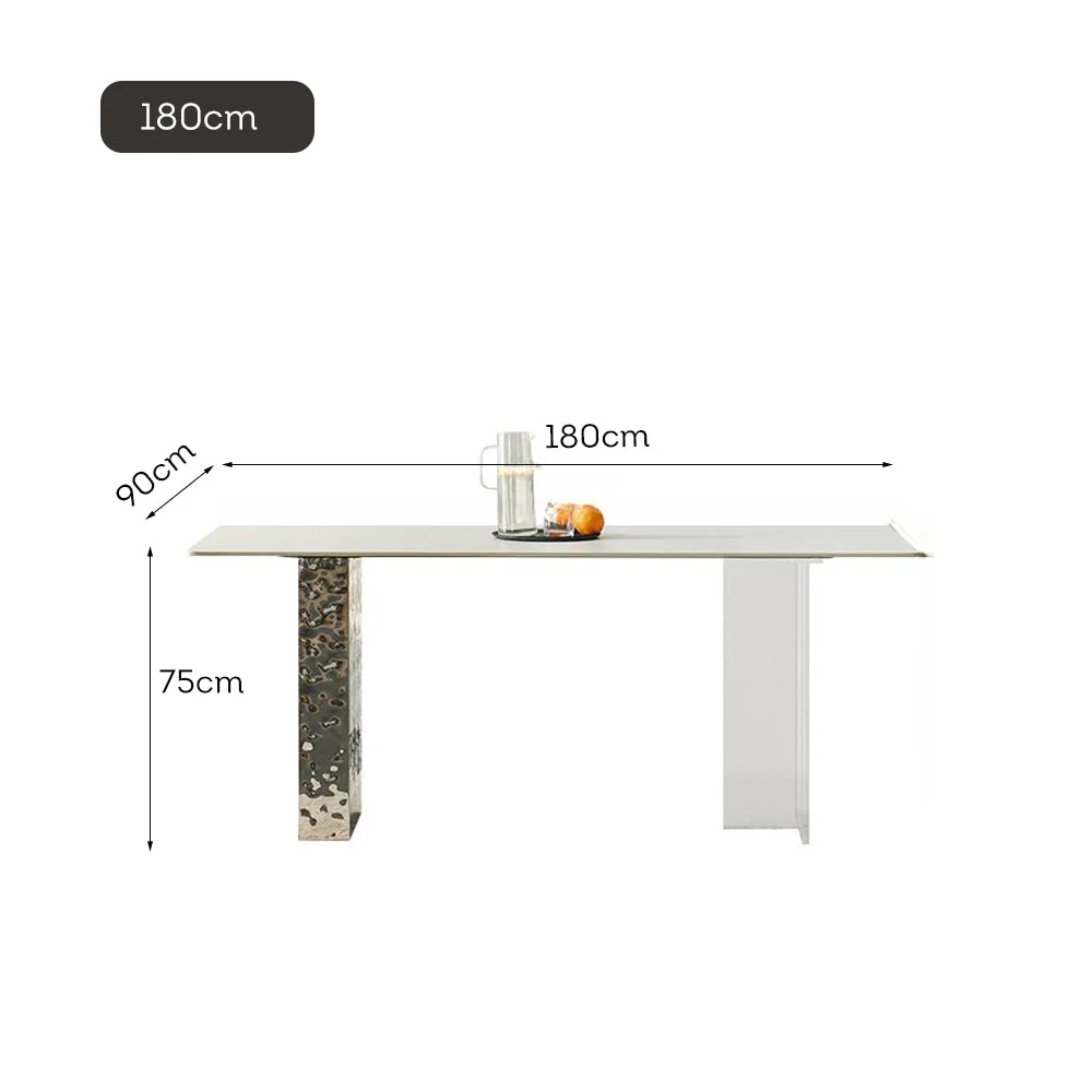 LIVARA DT1175 140/160/180cm Length 12mm Thickness Sintered Stone Tabletop Dining Table - Image 7