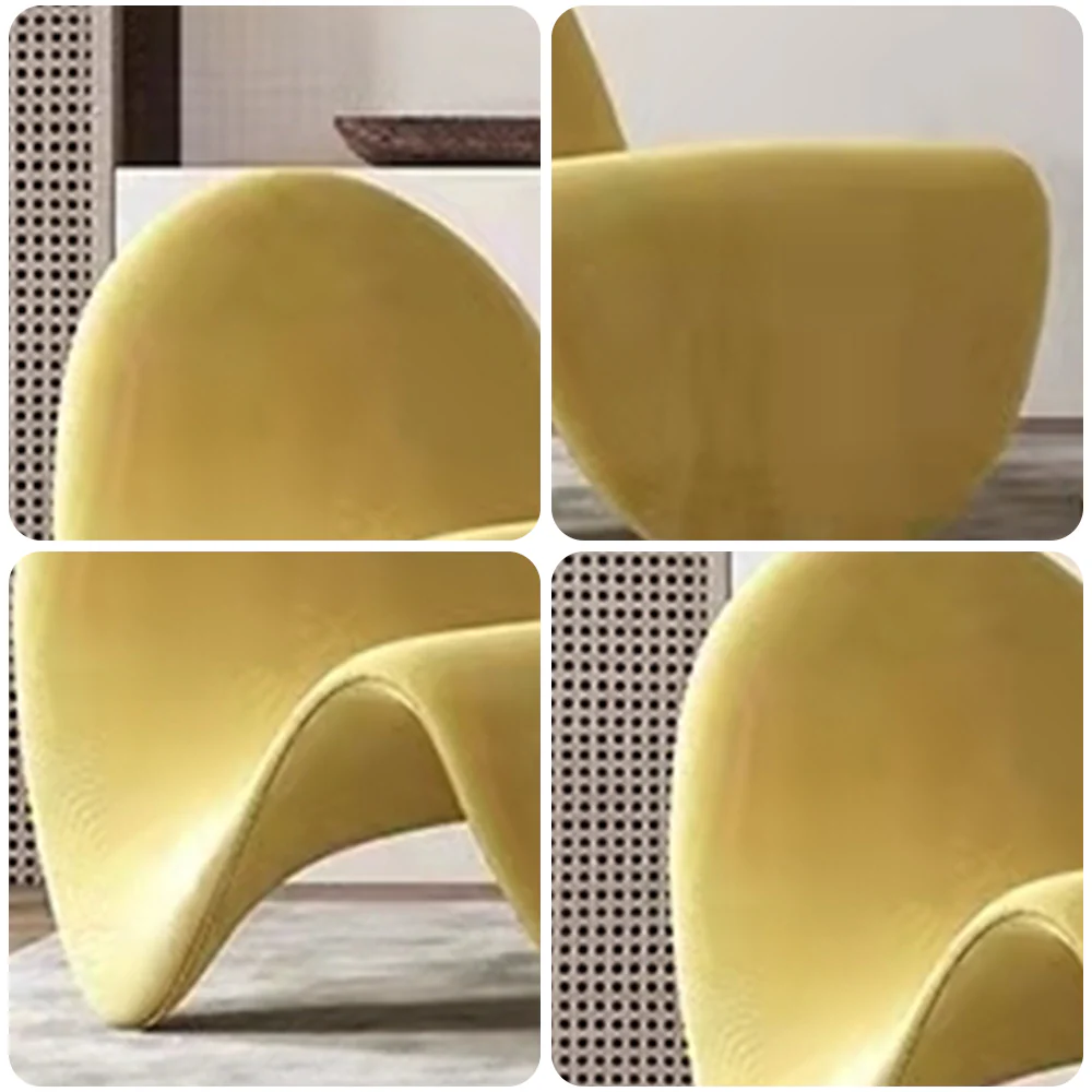 LIVARA EC1034 Tongue-shaped Leisure Chair Velvet Fabric - Image 6