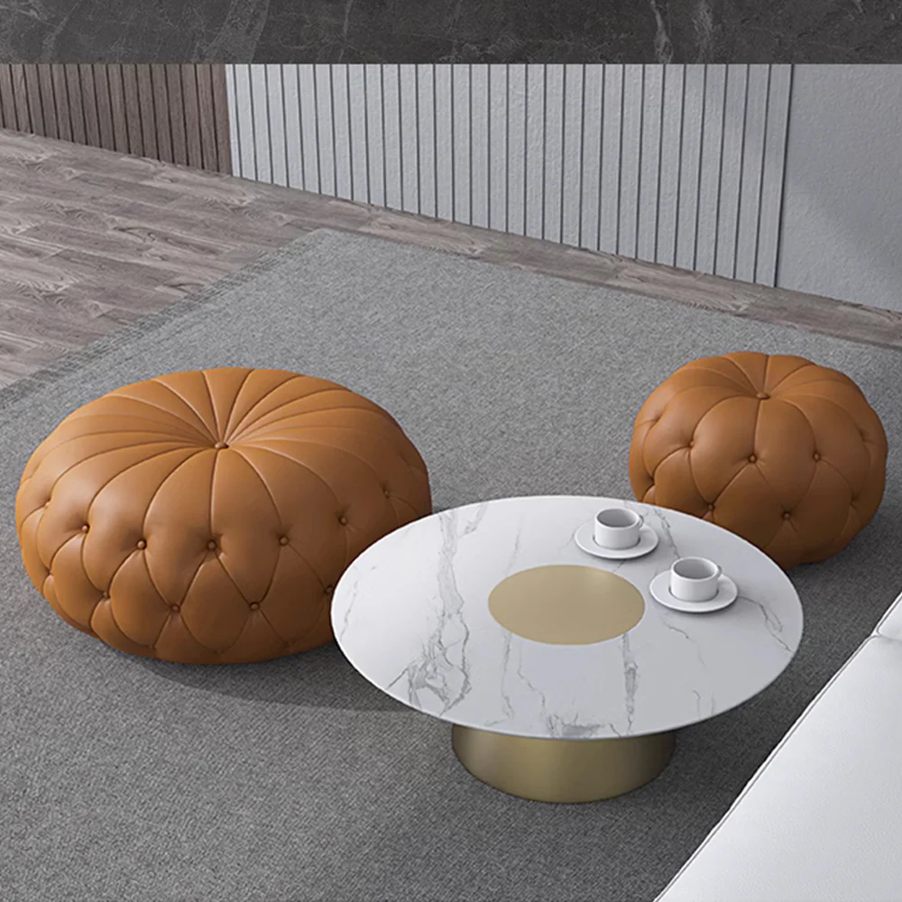 LIVARA EC1044 78cm Pumpkin-shaped Leisure Chair Faux Leather - Image 2