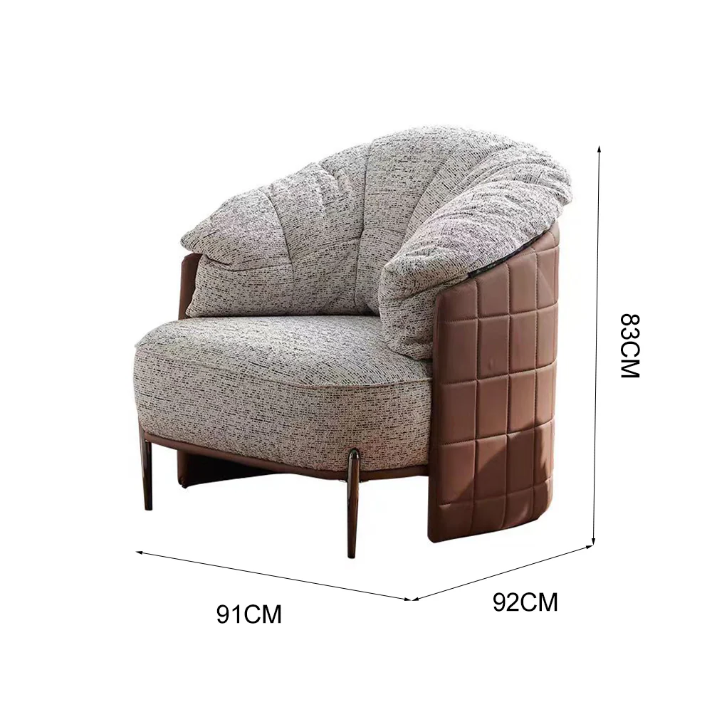 LIVARA EC1184 Cotton Linen Leisure Chair - Image 5