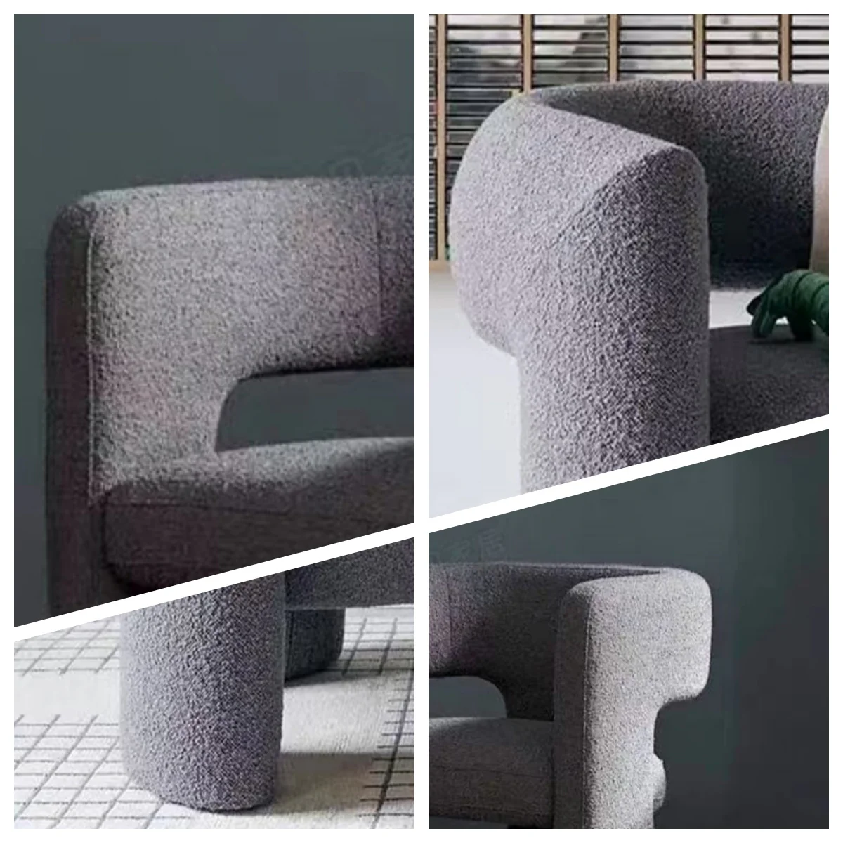 LIVARA EC1228 Simple Warm Technology Fabric & Lamb Wool Fabric Leisure Chair - Image 4