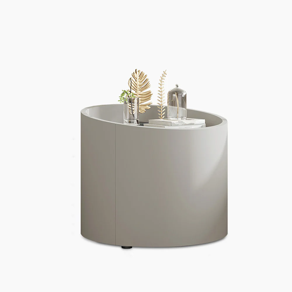 LIVARA NT1040 Cream-Style MDF Painted Acrylic White Solid Wood Drawer Soft-Close Rail Bedside Table
