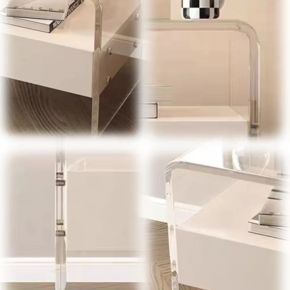 LIVARA NT1045 Baking Paint Solid Wood - Fingerprint Lock Sensor Bedside Table - Image 4