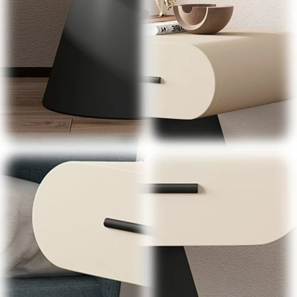 LIVARA NT1049 Minimalist Modern Solid Wood Drawer Soft Bedside Table - Image 4