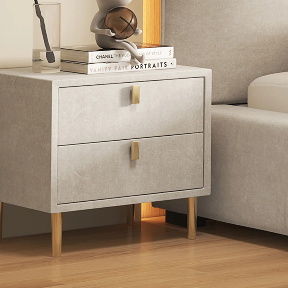 LIVARA SM1020 150/180cm Matte Fabric Sensor Light Bed With Two Bedside Tables - Image 10
