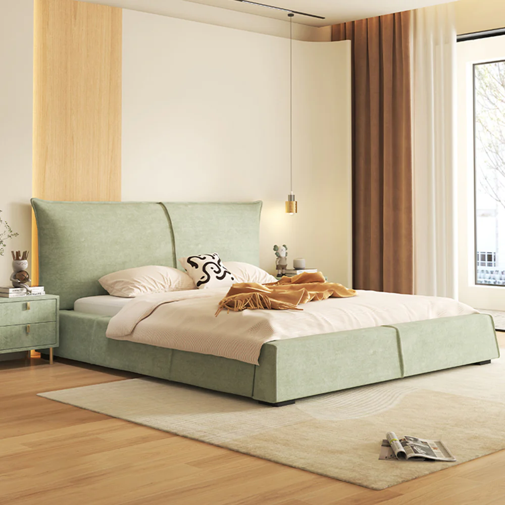 LIVARA SM1020 150/180cm Matte Fabric Sensor Light Bed With Two Bedside Tables - Image 2