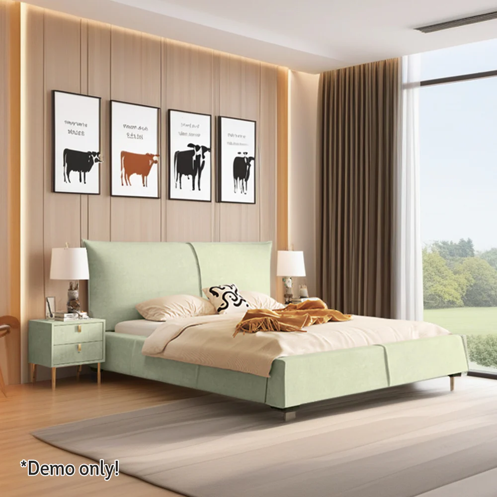 LIVARA SM1020 150/180cm Matte Fabric Sensor Light Bed With Two Bedside Tables - Image 3