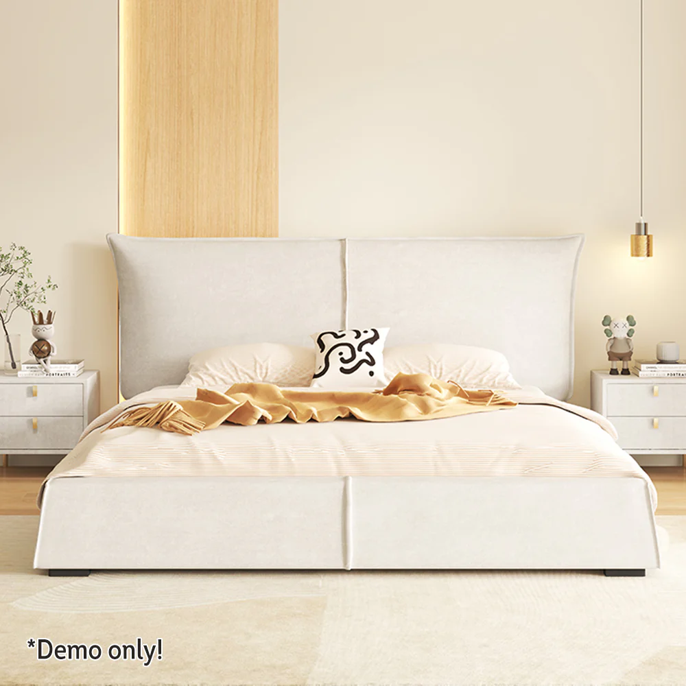 LIVARA SM1020 150/180cm Matte Fabric Sensor Light Bed With Two Bedside Tables - Image 6