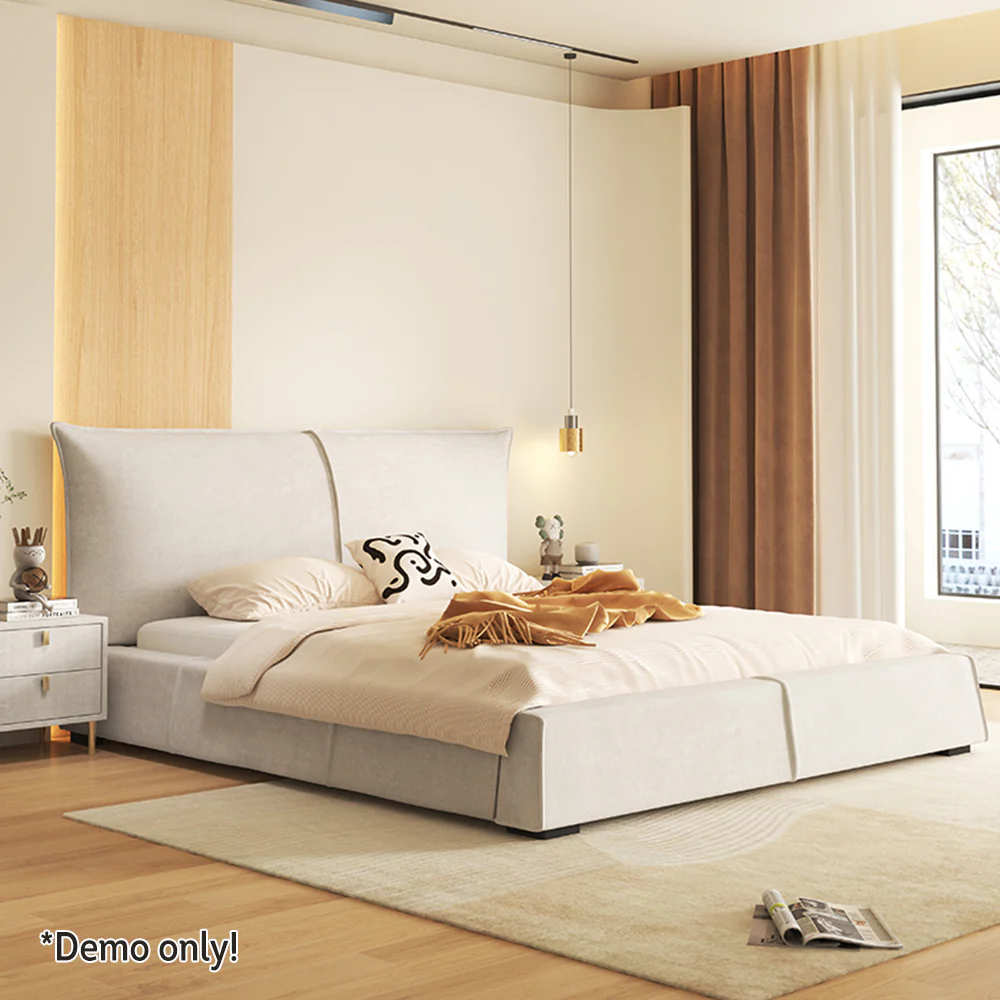 LIVARA SM1020 150/180cm Matte Fabric Sensor Light Bed With Two Bedside Tables - Image 9