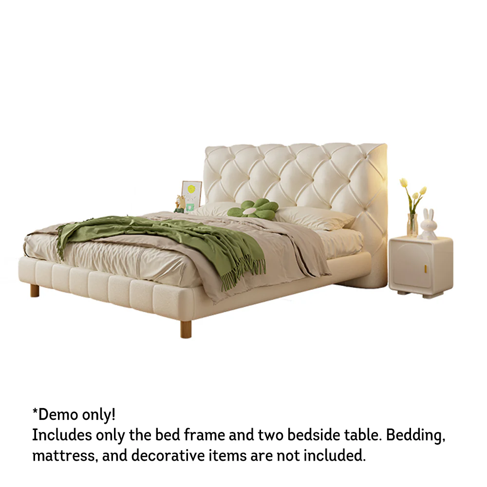 LIVARA 636B Bed – 150/180cm Cat Claw Resistant Leather Fabric, Durable Solid Frame, Modern Style, Comfortable Design - White - Image 7