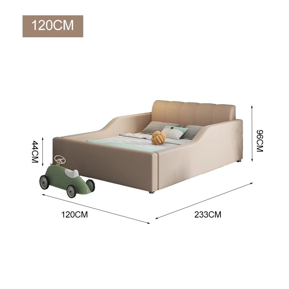 LIVARA SM901 120/135/150/180cm Length Tech Fabric Kids Bed - Beige - Image 9