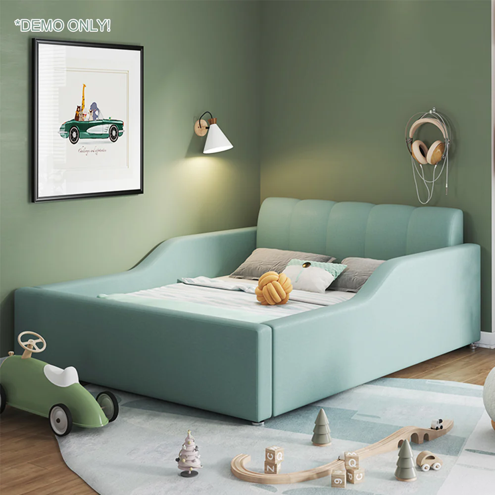LIVARA SM901 120/135/150/180cm Length Tech Fabric Kids Bed - Green - Image 2