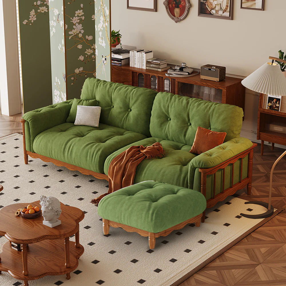 LIVARA 909 180-280cm Vintage Style Velvet Sofa 180-280cm With Cushions - Image 11