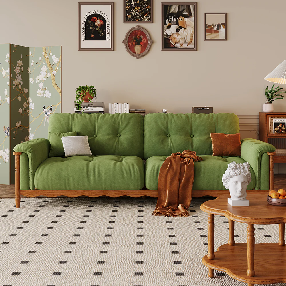 LIVARA 909 180-280cm Vintage Style Velvet Sofa 180-280cm With Cushions - Image 2