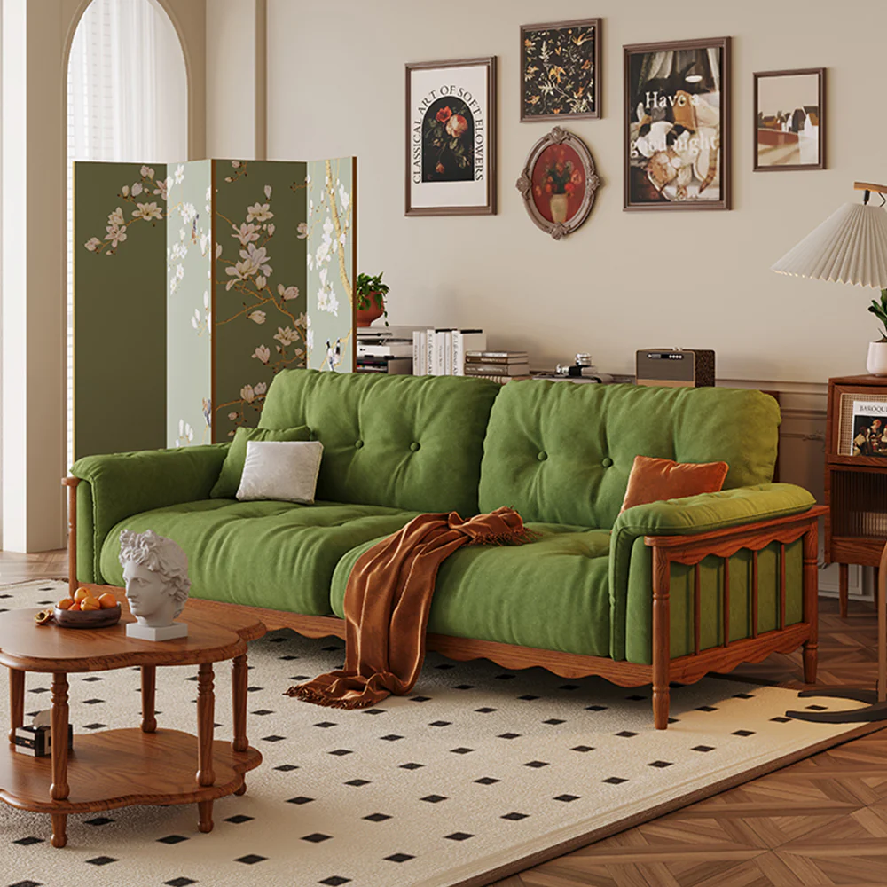 LIVARA 909 180-280cm Vintage Style Velvet Sofa 180-280cm With Cushions - Image 5