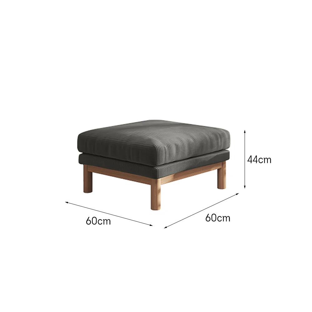 LIVARA HXSF01 Corduroy Fabric Sofa/Footstool Solid Wood Frame - Image 20