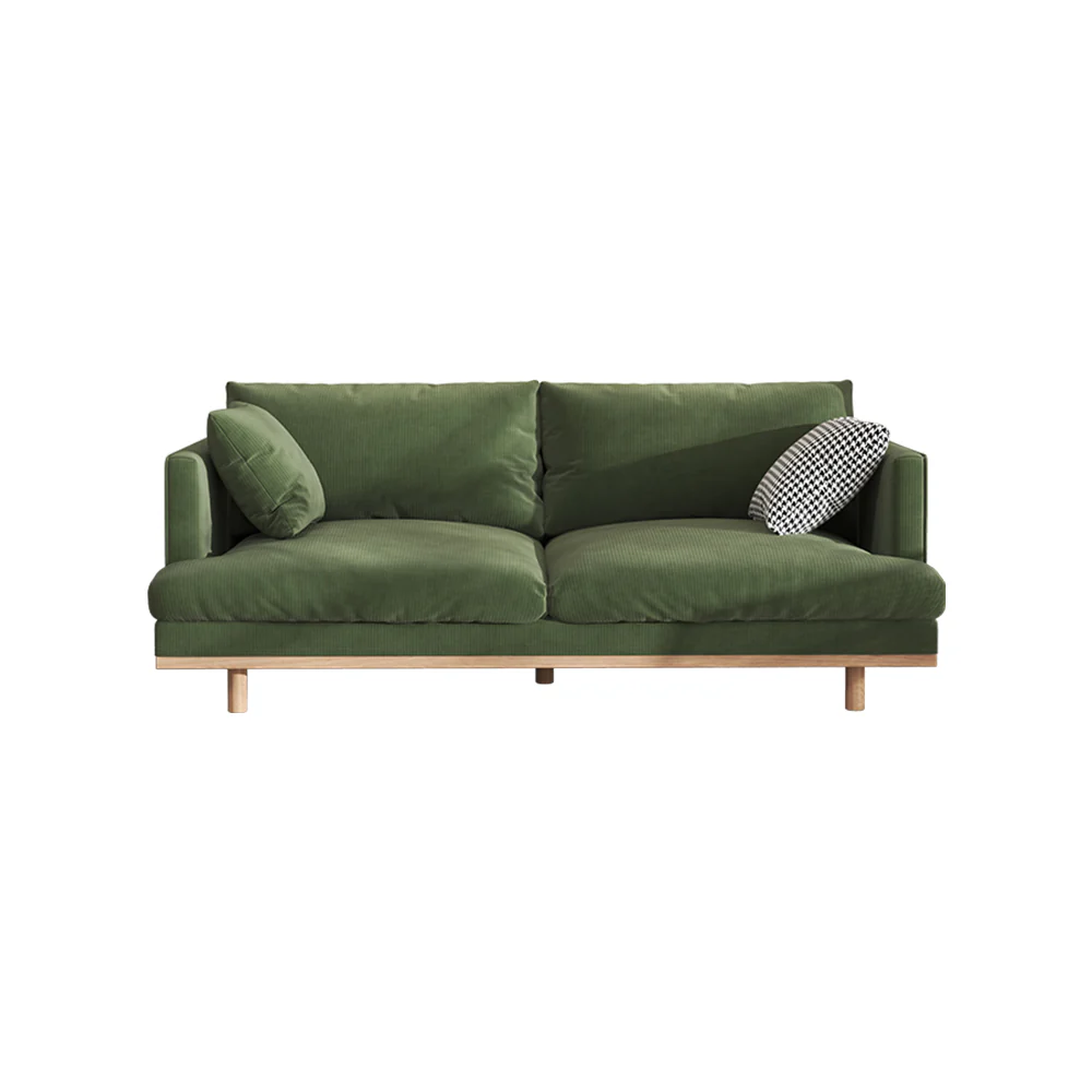 LIVARA HXSF01 Corduroy Fabric Sofa/Footstool Solid Wood Frame - Image 4
