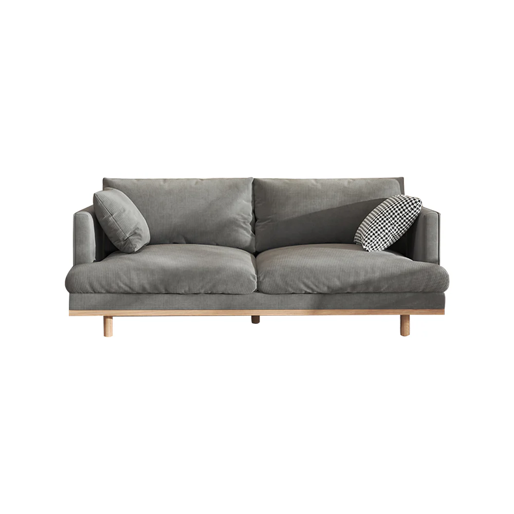 LIVARA HXSF01 Corduroy Fabric Sofa/Footstool Solid Wood Frame - Image 7