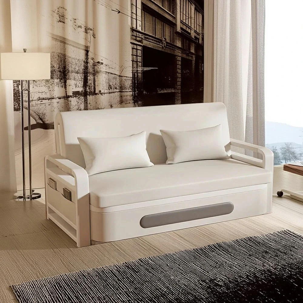LIVARA 85/108/128/158cm Length Carbon Steel Frame Sofa Bed with Built-in Storage - Beige - Image 5