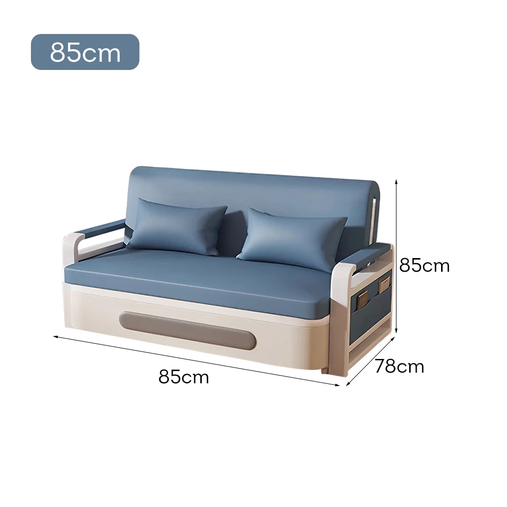 LIVARA 85/108/128/158cm Length Carbon Steel Frame Sofa Bed with Built-in Storage - Blue - Image 7