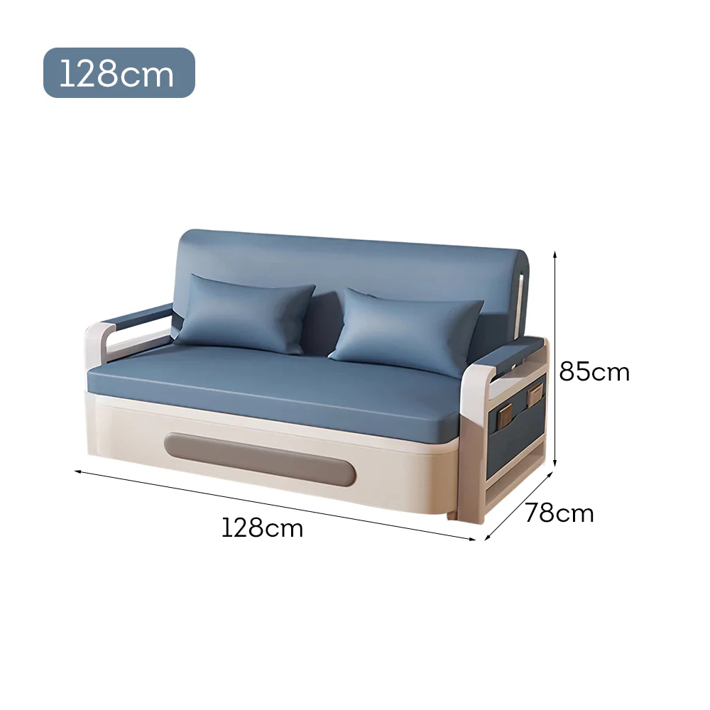 LIVARA 85/108/128/158cm Length Carbon Steel Frame Sofa Bed with Built-in Storage - Blue - Image 9