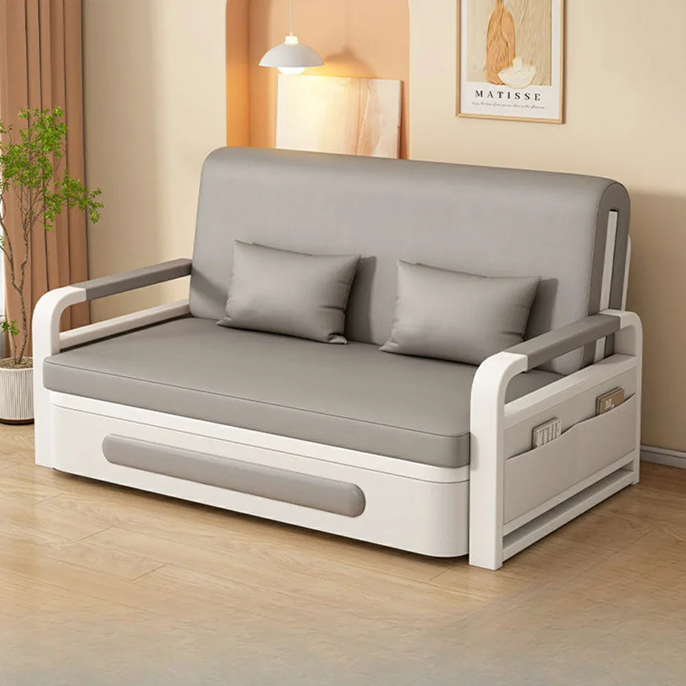 LIVARA 85/108/128/158cm Length Carbon Steel Frame Sofa Bed with Built-in Storage - Grey - Image 2