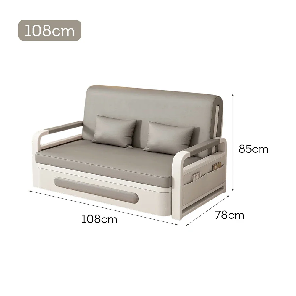 LIVARA 85/108/128/158cm Length Carbon Steel Frame Sofa Bed with Built-in Storage - Grey - Image 7