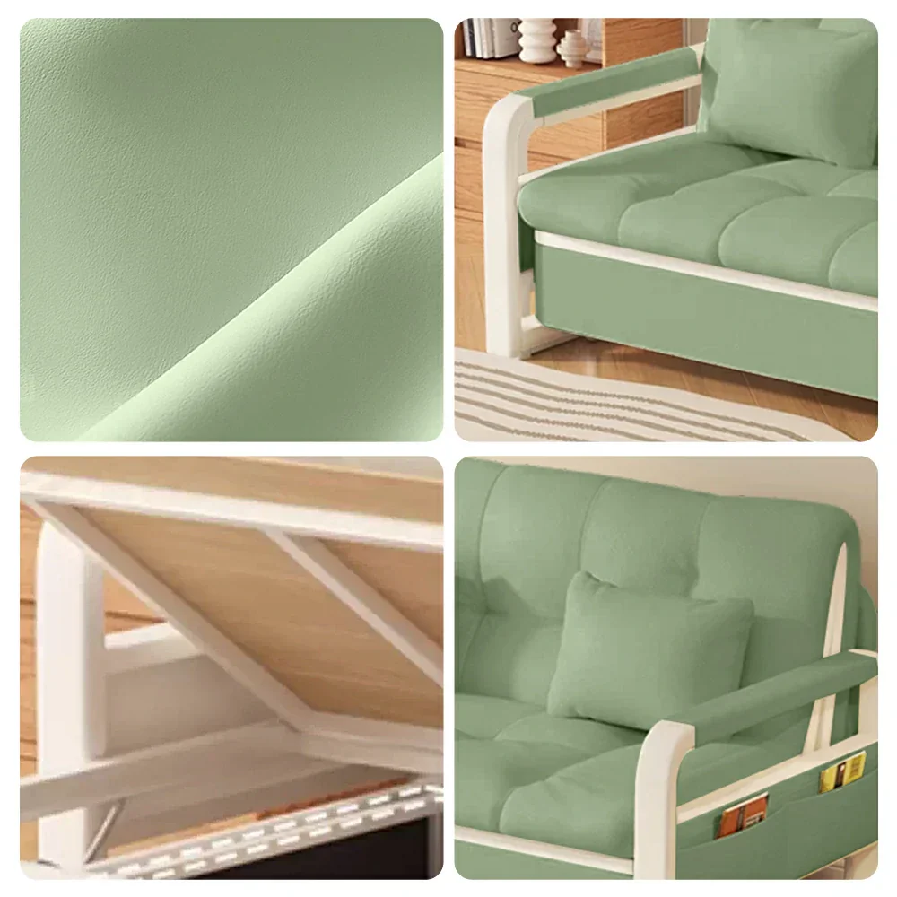 LIVARA 82/108/128/158cm Length Heavy-duty Steel Frame Sofa Bed with Built-in Storage  - Green - Image 13
