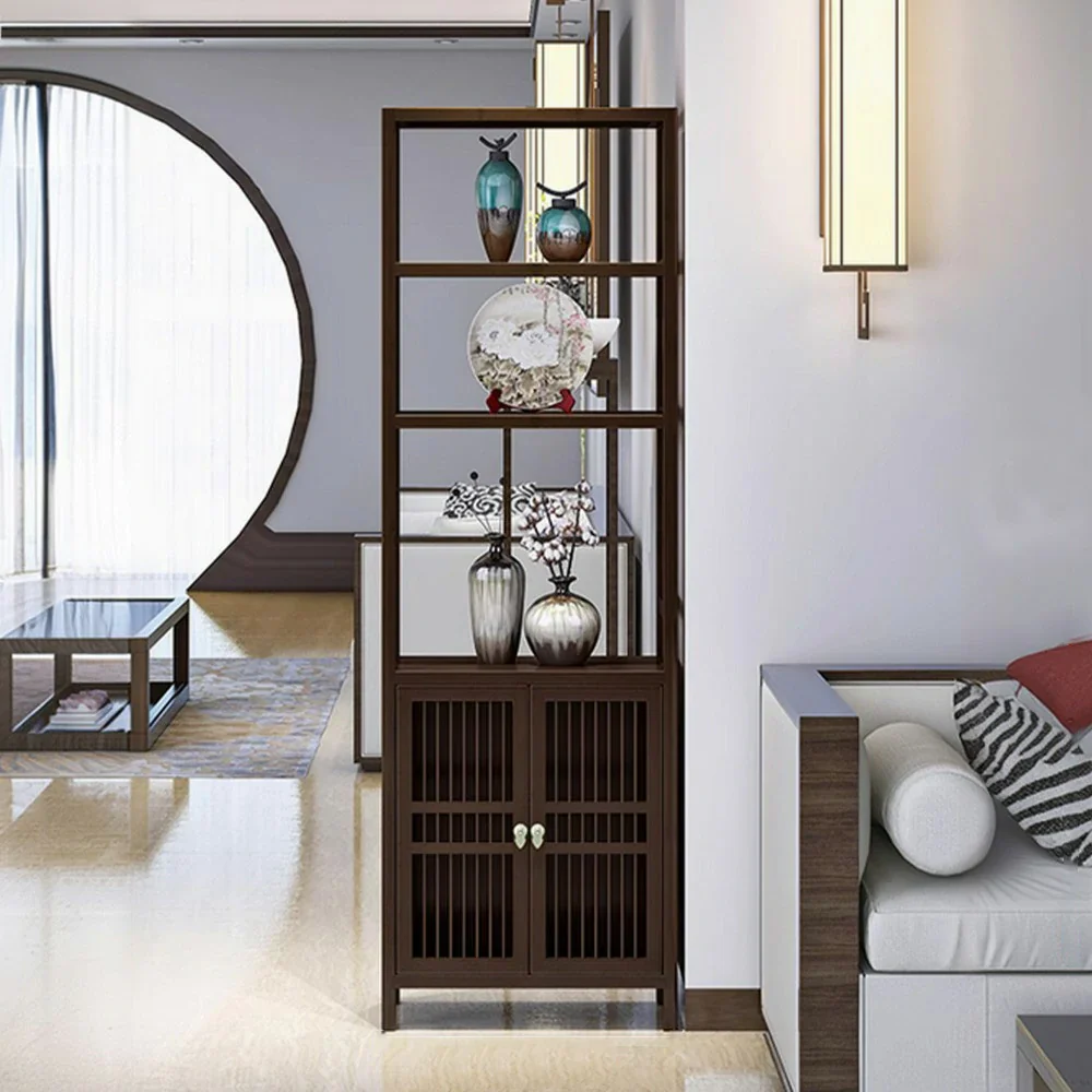 LIVARA Solid Wenge Wood Single Cabinet with Double Doors, Elegant Oriental Style Storage for Entryway or Living Room - Image 4