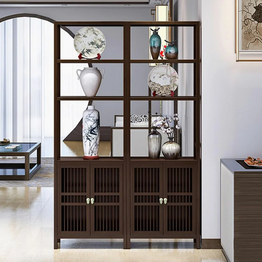 LIVARA Solid Wenge Wood Single Cabinet with Double Doors, Elegant Oriental Style Storage for Entryway or Living Room - Image 7
