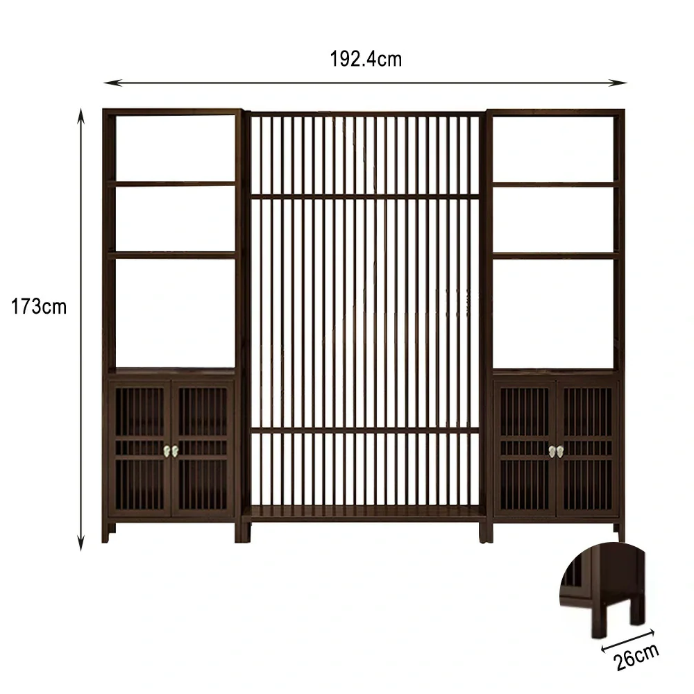 LIVARA Bamboo One Left One Right Double Door Cabinet With 71Cm 91Cm Screen Partition - Image 6