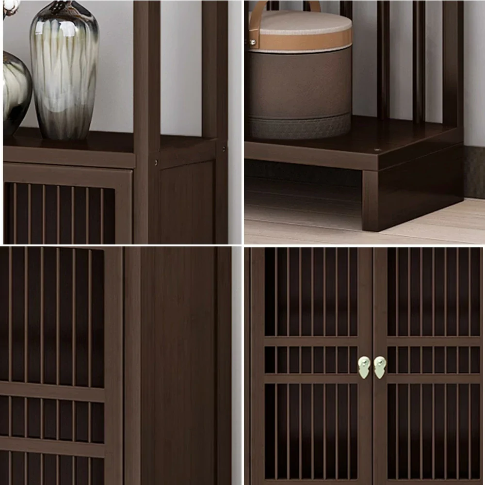 LIVARA Bamboo Double Door Cabinet With 71cm/91cm Screen Partition - Image 3