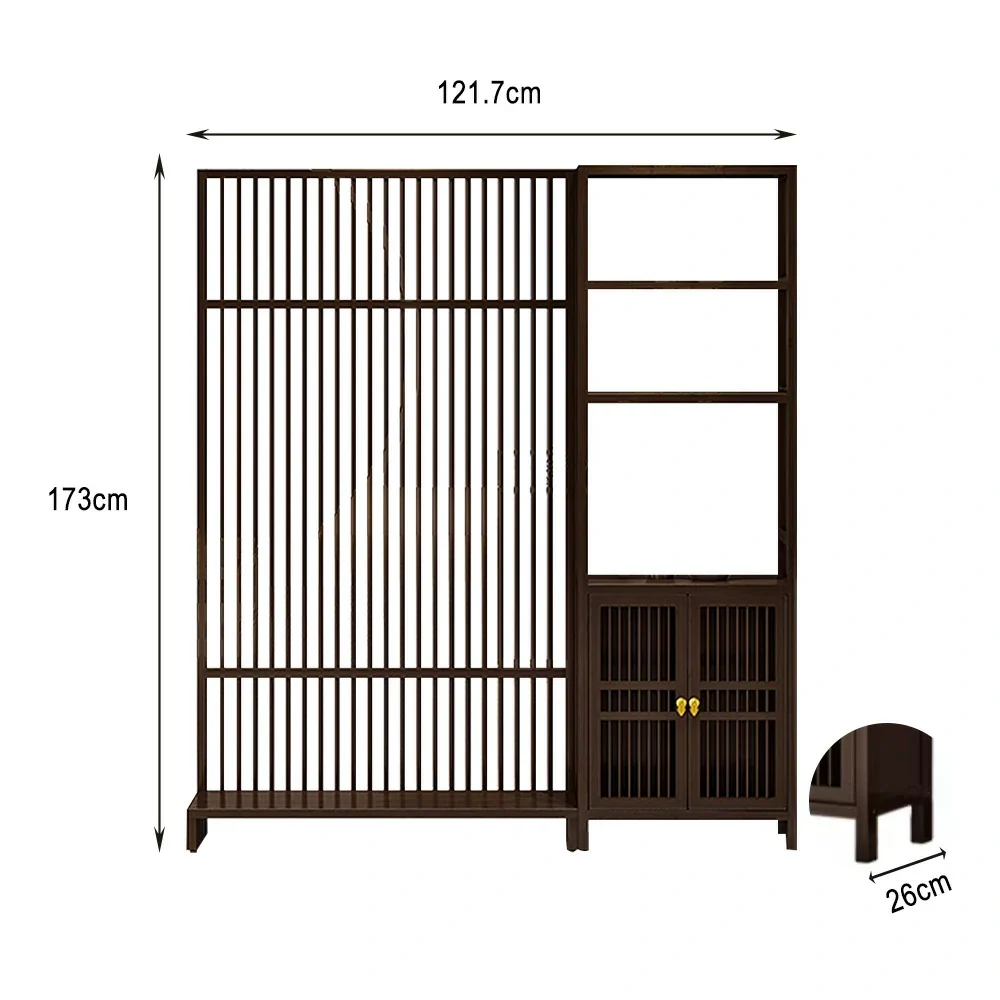 LIVARA Bamboo Double Door Cabinet With 71cm/91cm Screen Partition - Image 5