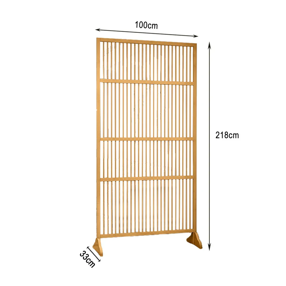 LIVARA Bamboo High Screen Partition 71Cm 100Cm Wood Color Walnut Color - Image 10