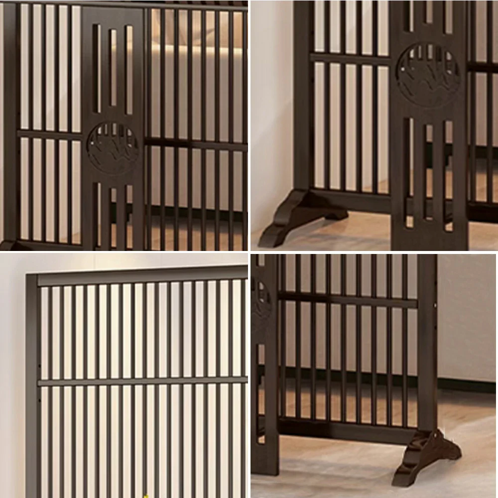 LIVARA Bamboo Screen Partition With Storage Platform 72Cm 144Cm Wood Color/Walnut Color - Image 8