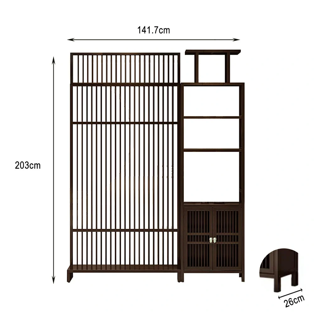 LIVARA Bamboo Height Storage Cabinet With 71Cm And 91Cm Screen Partitions - Image 10