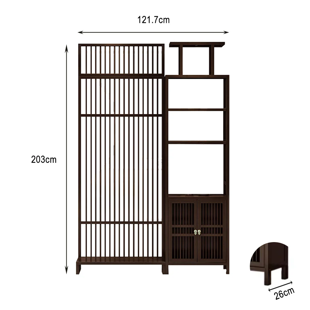 LIVARA Bamboo Height Storage Cabinet With 71Cm And 91Cm Screen Partitions - Image 5