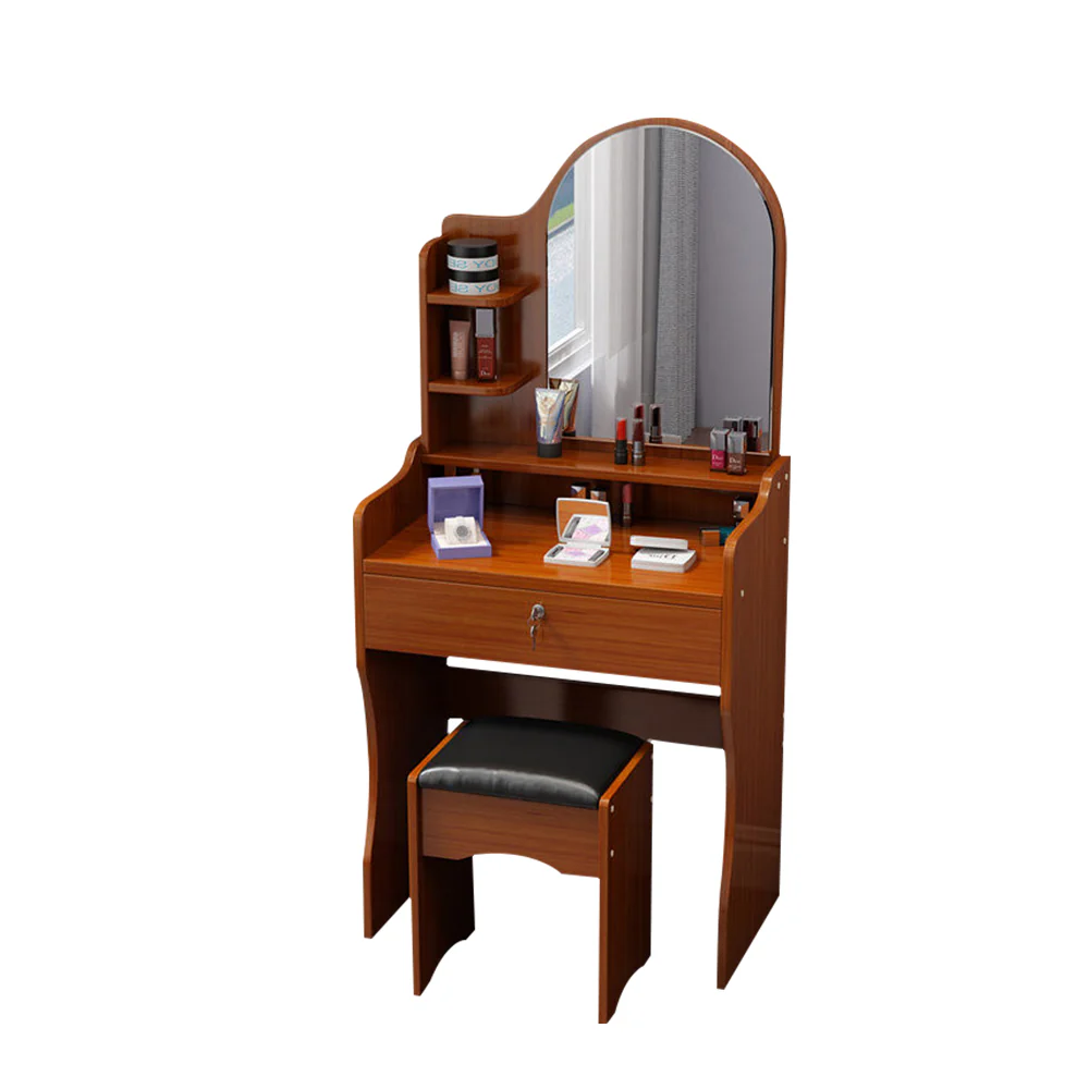 LIVARA 50CM Length Trapezoidal Mirror Dressing Table With Stool - Image 9