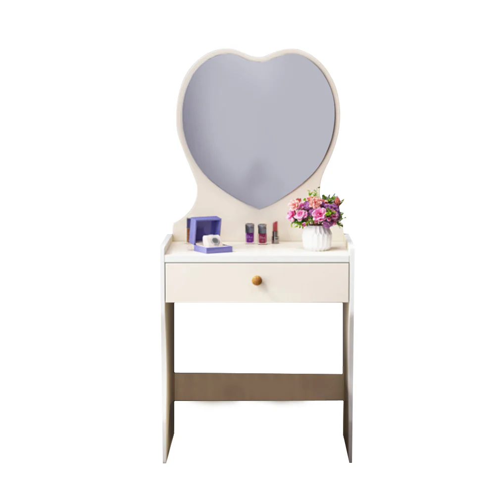 LIVARA 50CM Length Heart-shaped Mirror Dressing Table With Stool - Image 6