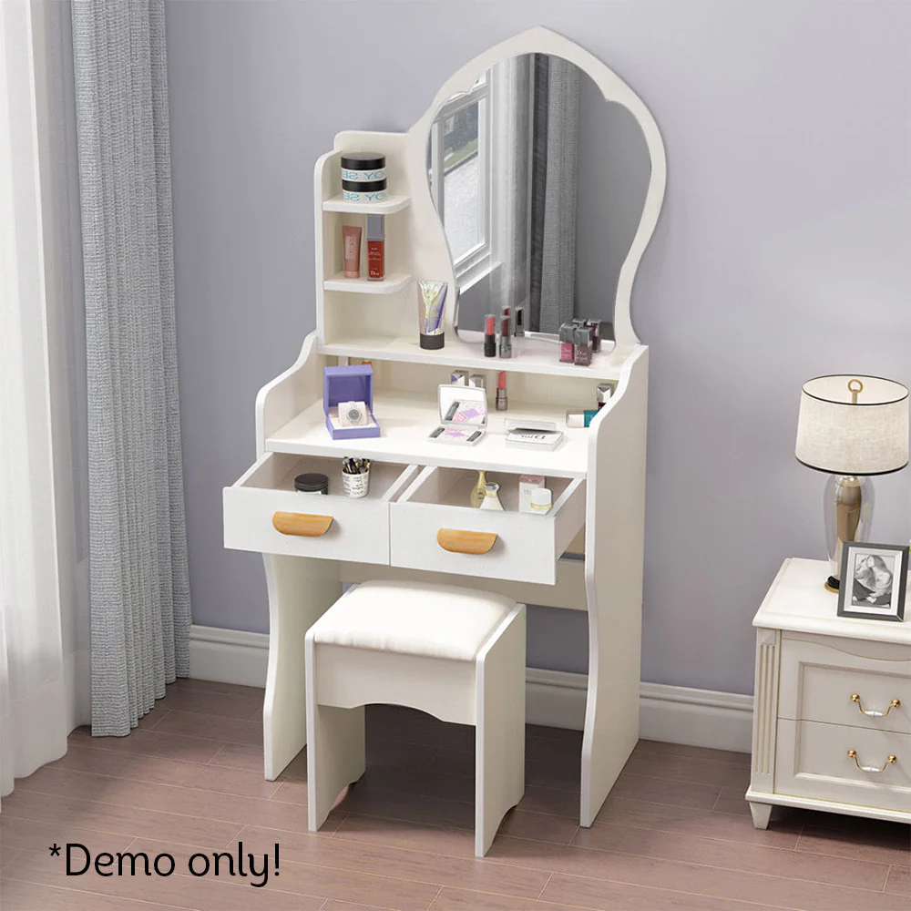 LIVARA 60CM Length Princess Mirror Dressing Table With Stool - Image 13