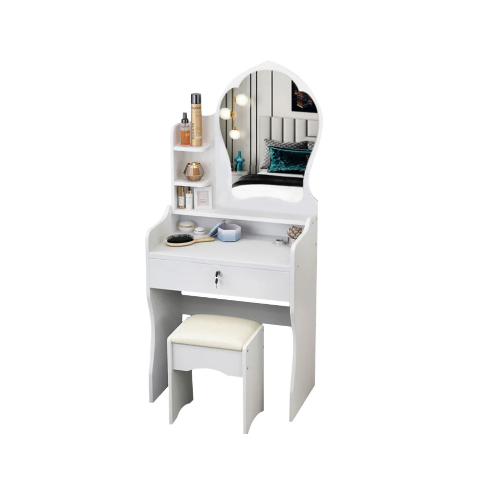 LIVARA 60CM Length Princess Mirror Dressing Table With Stool - Image 15