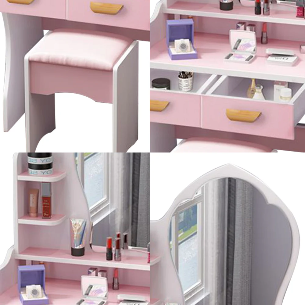 LIVARA 60CM Length Princess Mirror Dressing Table With Stool - Image 22