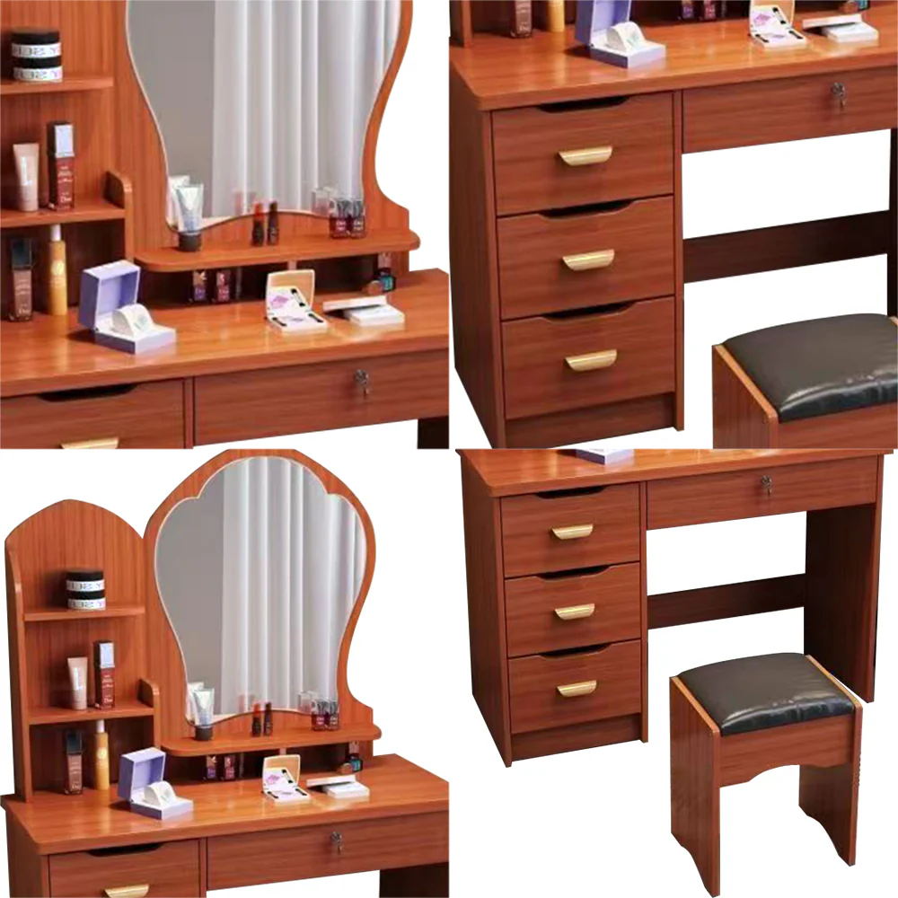 LIVARA 70-80CM Length Princess-Style Large Mirror Dressing Table With Stool - Image 10