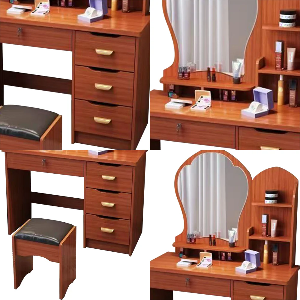LIVARA 70-80CM Length Princess-Style Large Mirror Dressing Table With Stool - Image 14