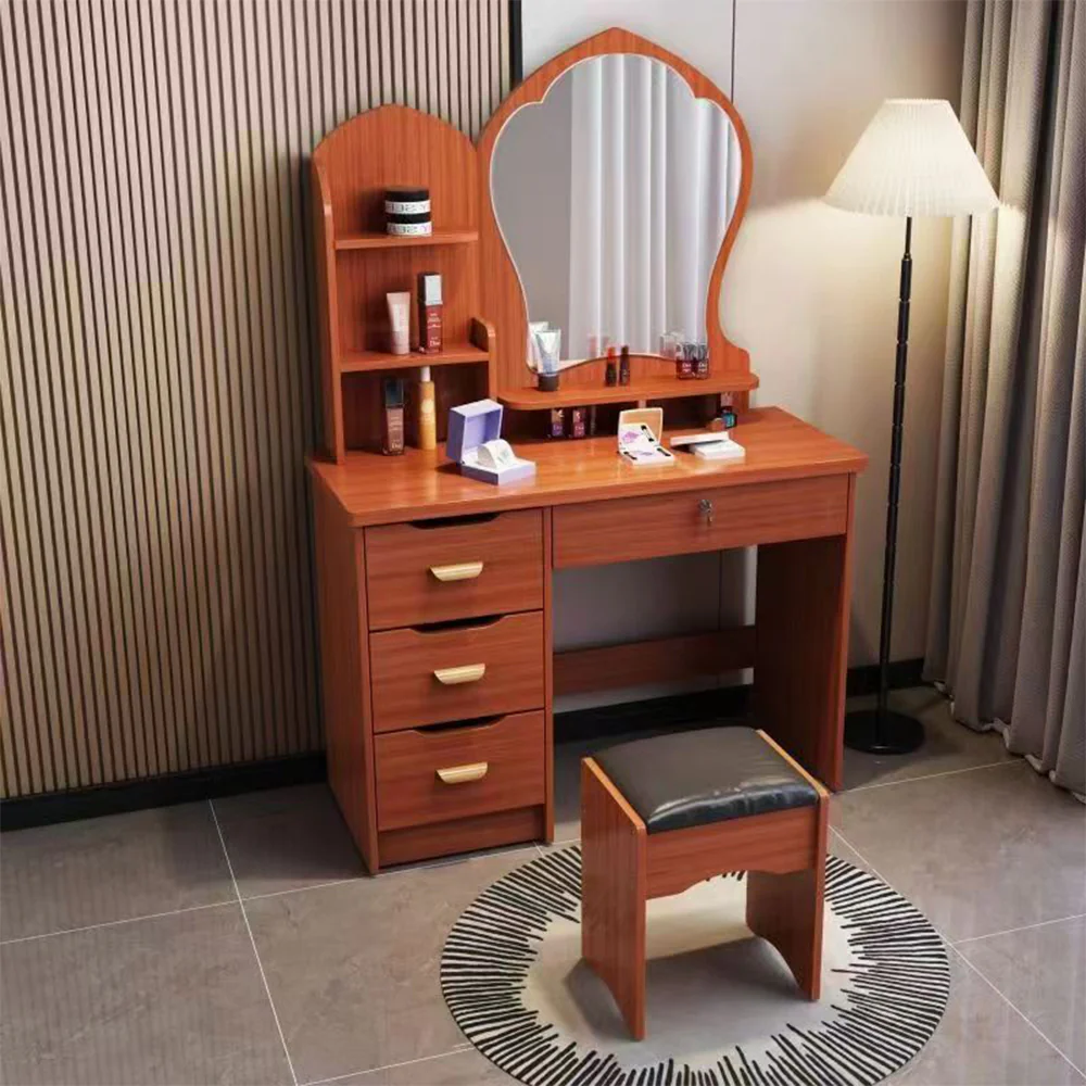 LIVARA 70-80CM Length Princess-Style Large Mirror Dressing Table With Stool - Image 8