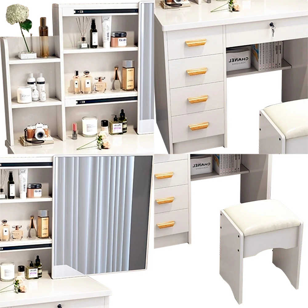 LIVARA 198 80CM Length Sliding Large Mirror Dressing Table With Stool Or LED Light - Image 20