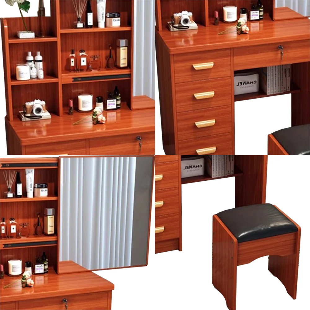 LIVARA 198 80CM Length Sliding Large Mirror Dressing Table With Stool Or LED Light - Image 24