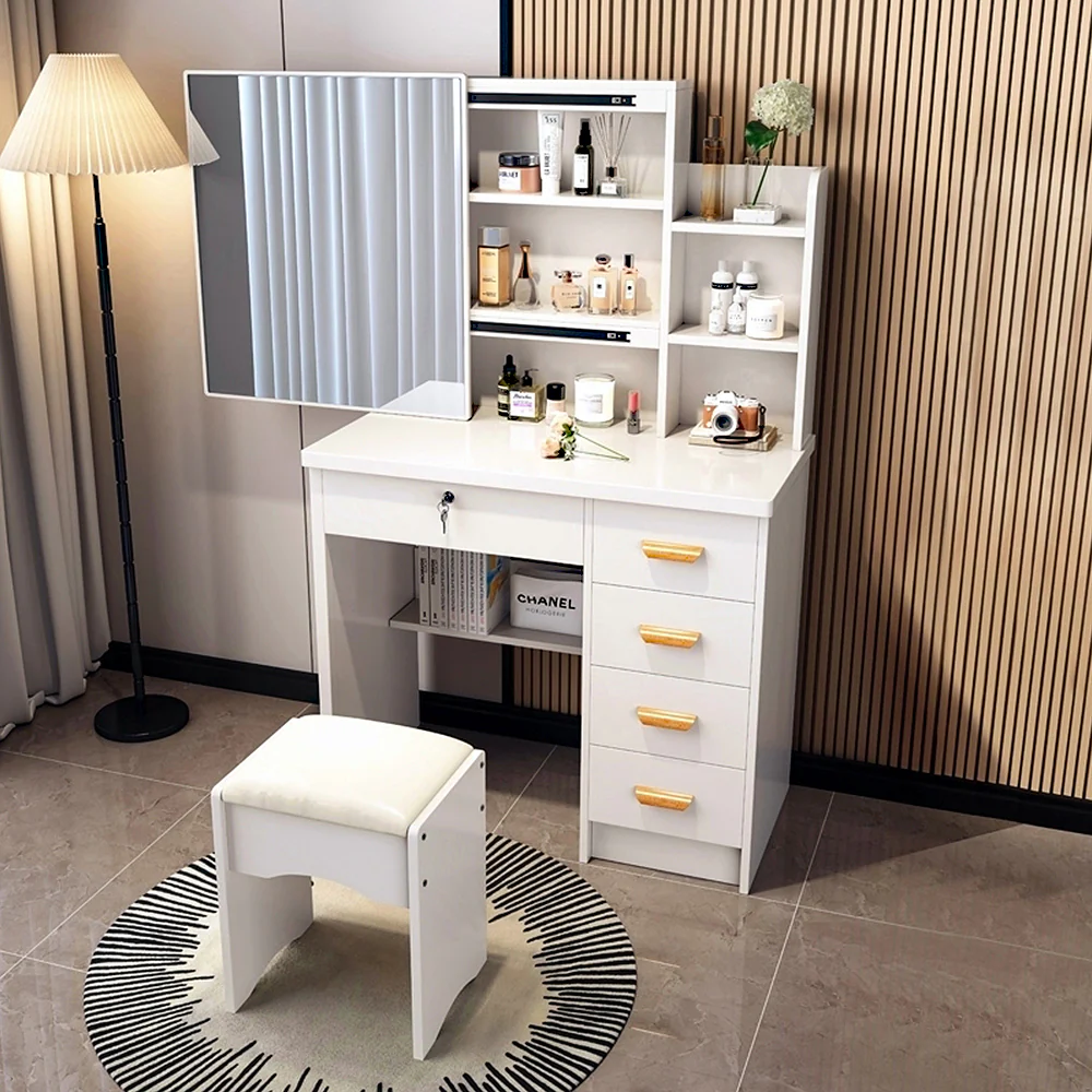 LIVARA 198 80CM Length Sliding Large Mirror Dressing Table With Stool Or LED Light - Image 30