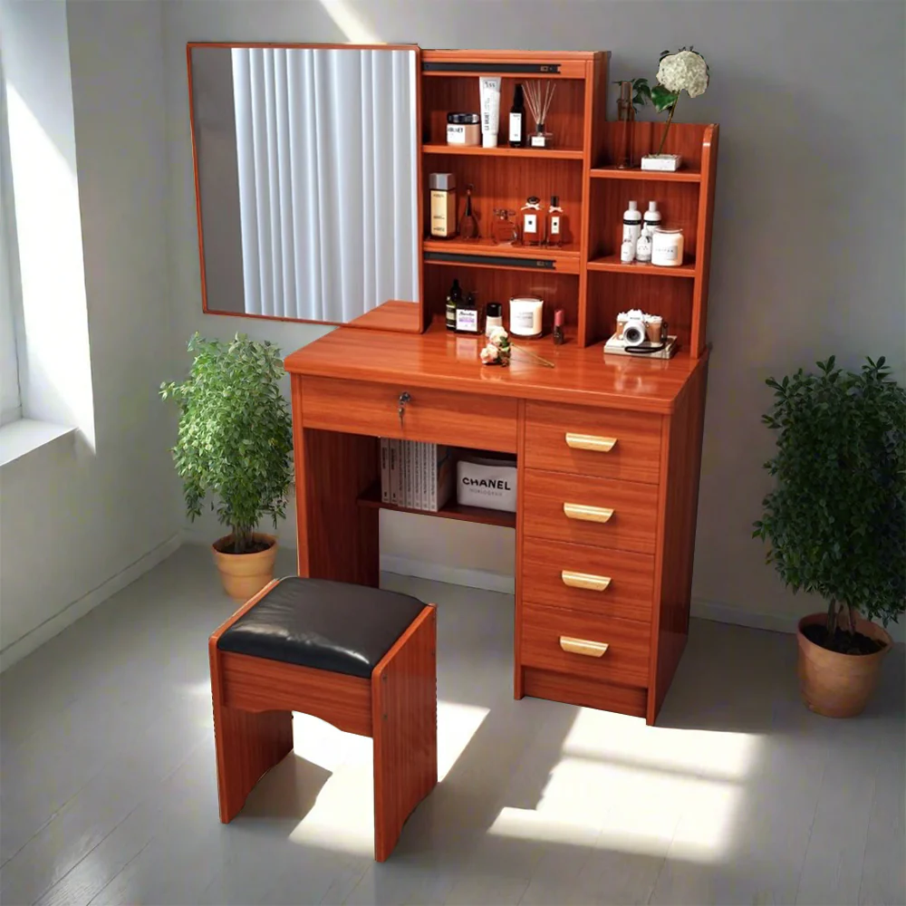 LIVARA 198 80CM Length Sliding Large Mirror Dressing Table With Stool Or LED Light - Image 35